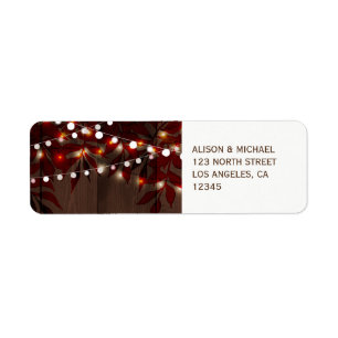 Twinkle licht rustige herfst schuur hout bruiloft etiket