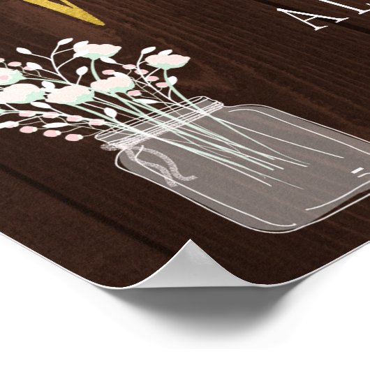 Twinkle licht rustige herfstbruiloft welkomstbord poster (Hoek)