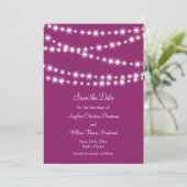 Twinkle Lichten sparen de Datum (magenta) Save The Date (Staand voorkant)