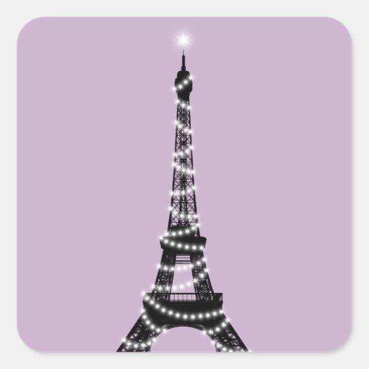 Twinkle Light Eiffel Tower Sticker - lila (Voorkant)