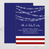 Twinkle Lights 4th of Juli Party Invitation Kaart (Voorkant / Achterkant)