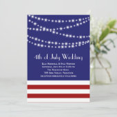 Twinkle Lights 4th van juli bruiloft uitnodiging (Staand voorkant)