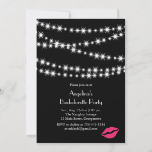 Twinkle Lights Bachelorette Party (zwart) Kaart