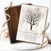 Twinkle Lights-boom met Rustic Wood Weddenschap Kaart