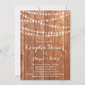 Twinkle Lights Couple's Shower Invitation - chêne (Devant)