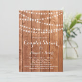Twinkle Lights Couple's Shower Invitation - chêne (Debout devant)