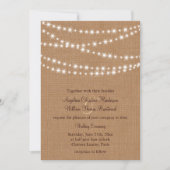 Twinkle Lights Faire-part de mariage sur Burlap (Devant)
