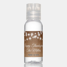 Twinkle Lights Happy Thanksgiving op Ombre Burlap