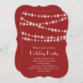 Twinkle Lights Invitation de fête de vacances (Devant / Derrière)