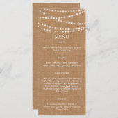Twinkle Lights Menu op Burlap (Voorkant / Achterkant)