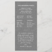 Twinkle Lights op Grey Burlap Wedding Program Programma (Achterkant)