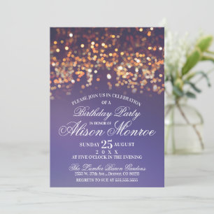 Twinkle Lights Party Invite Kaart