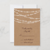 Twinkle Lights RSVP op Burlap (Achterkant)