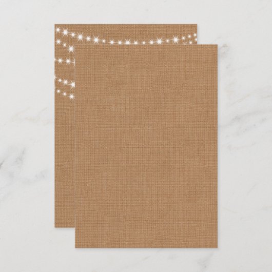 Twinkle Lights RSVP op Burlap (Voorkant / Achterkant)