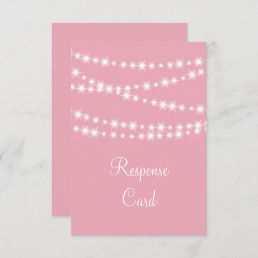 Twinkle Lights RSVP (roze) (Voorkant / Achterkant)