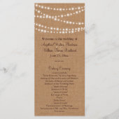 Twinkle Lights sur le programme de mariage Burlap (Devant)