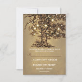 Twinkle Lights Tree Rustieke Bruiloft RSVP kaart (Voorkant)