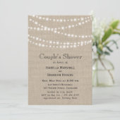 Twinkle Lights Typografie Couple's Shower Invite Kaart (Staand voorkant)