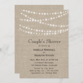 Twinkle Lights Typografie Couple's Shower Invite Kaart (Voorkant / Achterkant)