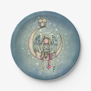 Twinkle Little Angel en Owl Illustrated Art Papieren Bordje