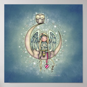 Twinkle Little Angel en Owl Illustrated Art Poster