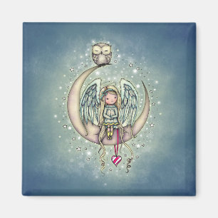 Twinkle Little Angel en Uil Geïllustreerde Kunst Magneet