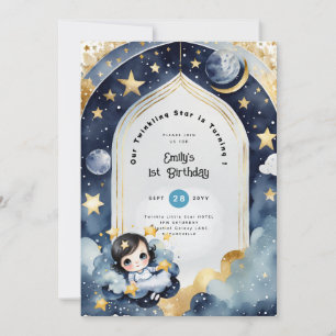 Twinkle Little Star 1e VERJAARDAG, BABY SHOWER Mei Kaart