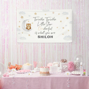 Twinkle Little Star 1e verjaardagsfeestje Spandoek