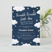 Twinkle Little Star 1st Birthday Invitation Kaart (Staand voorkant)