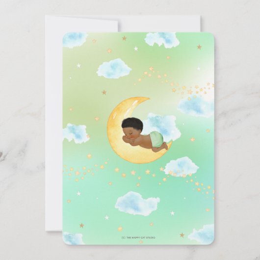 Twinkle Little Star African Baby shower Kaart (Achterkant)