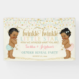 Twinkle Little Star Baby Geslacht Neutraal Etnisch Spandoek