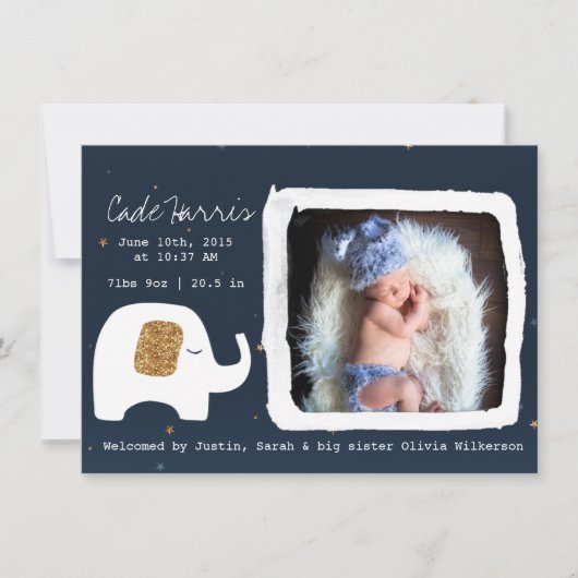 Twinkle Little Star Baby Photo Faire-part (Devant)