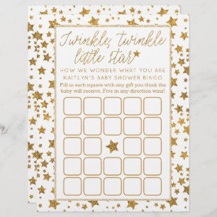 Twinkle Little Star Baby shower Bingo