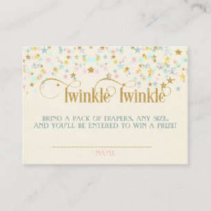 Twinkle Little Star Baby shower Diaper Raffle Informatiekaartje