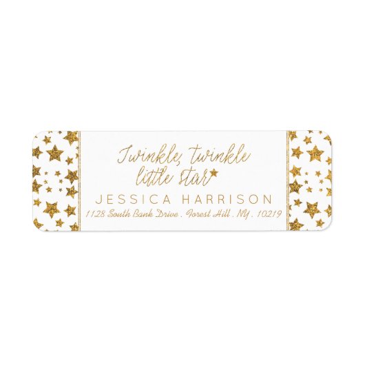 Twinkle Little Star Baby shower Etiket (Voorkant)