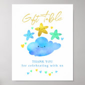 Twinkle Little Star Baby shower Gift Table Sign. Poster (Voorkant)