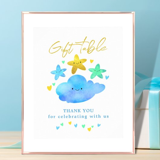 Twinkle Little Star Baby shower Gift Table Sign. Poster