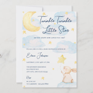 Twinkle Little Star Baby shower Invitation Kaart