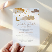 Twinkle Little Star Baby shower Invitation Neutral