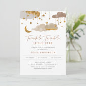 Twinkle Little Star Baby shower Invitation neutre (Debout devant)