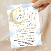 Twinkle Little Star Baby Shower Jongen Blauw Goud Kaart