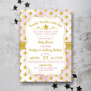 Twinkle Little Star Baby shower Kaart