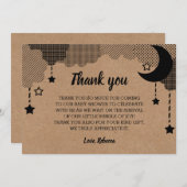 Twinkle Little Star Baby shower Kraft Merci (Devant / Derrière)