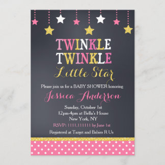 Twinkle Little Star Baby Shower Uitnodigingen