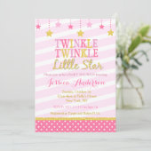 Twinkle Little Star Baby Shower-uitnodigingen Kaart (Staand voorkant)