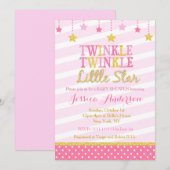 Twinkle Little Star Baby Shower-uitnodigingen Kaart (Voorkant / Achterkant)