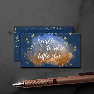 Twinkle Little Star   Blauwe en goudluieraffle Informatiekaartje