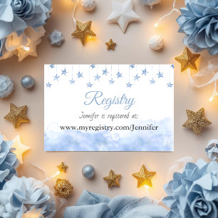 Twinkle Little Star Blauwe Jongens Baby Shower Cad Informatiekaartje