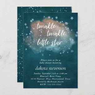 Twinkle Little Star Blauwgroen blauw koperen Bab Kaart