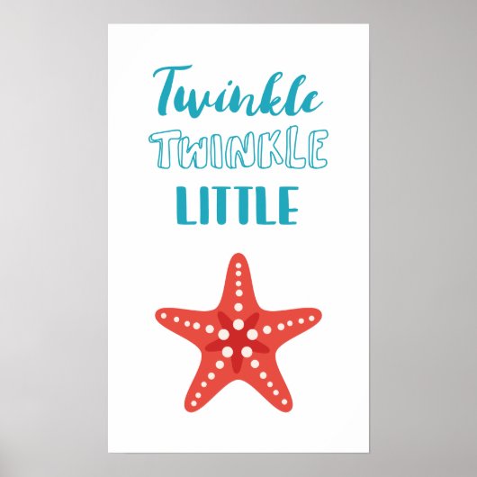 Twinkle Little Star Bleu et Corail Décoration de N (Devant)